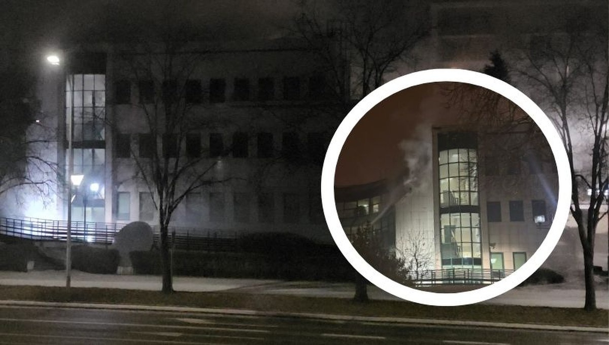 Pożar banku NBP w Kielcach