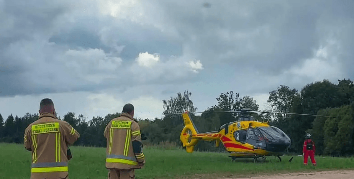 Żubr zaatakował turystów. Lądował LPR, ciężarna kobieta w szpitalu