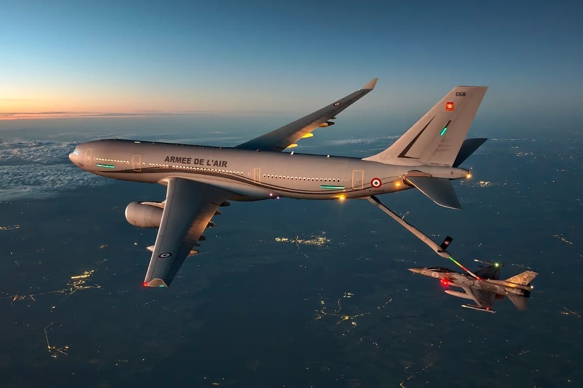 Tankowanie krzesińskich F-16 z francuskiego A330 MRTT