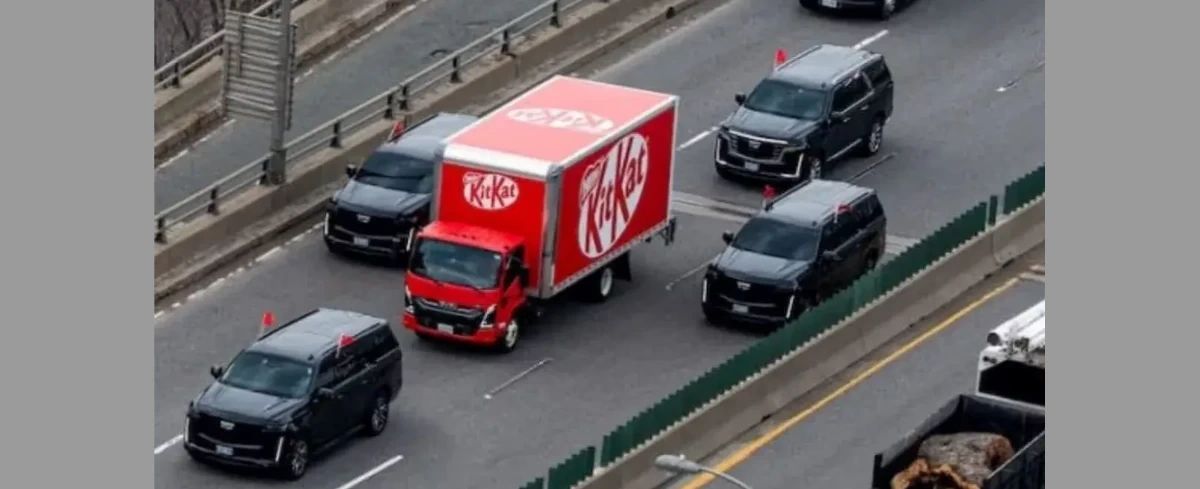 KitKat pod specjalną ochroną. Ciężarówkę eskortowały tajemnicze auta