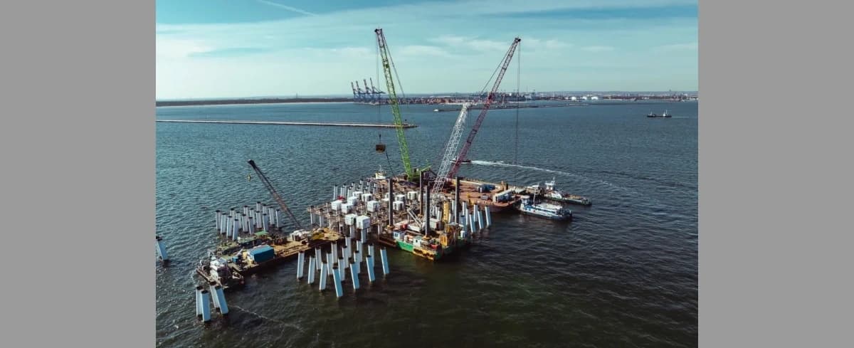 Gaz-System: zakończono wbijanie pali stanowiących fundament nabrzeża dla pływającego terminala LNG