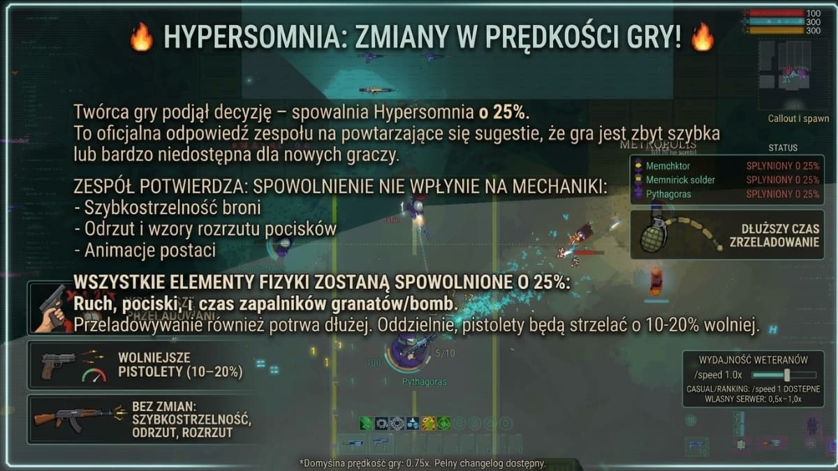 Hypersomnia zwalnia o 25% prędkość gry