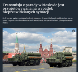 Operacja specjalna idzie zgodnie z planem, dlatego w tym roku:\ - wyłączyli internet\ - nie będzie transmisji na żywo\ - nie będzie ciężkiego sprzętu\ - nie będzie zagranicznych dziennikarzy.\ \ Nikt niczego się nie boi, a Rosja już za chwilę wygra. Czego nie rozumiesz?\ \ rosja #ukraina
