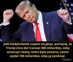 Różnica między Trumpem, a Putinem jest taka, że Trump zauważył, że jest po kolana w gównie i postanowił z niego wyjść. Putin się rozgościł i stwierdził, że jest w pytę i dolał sobie do pełna, ale zapomniał, że nie umie pływać i się topi. #usa #wojna #rosja #iran #ukraina Tak