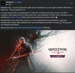 Będzie nowy dodatek do Wiedźmina 3: Pieśni przeszłości pojawią się w 2027 roku #wiedzmin #gry #owcacontent