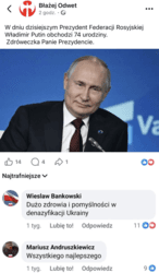 Życzenia urodzinowe ode mnie. Zdychaj qrwo, zbrodniarzu jak najszybciej, miliony rosjan czeka na to również. #ukraina #urodziny #rosja