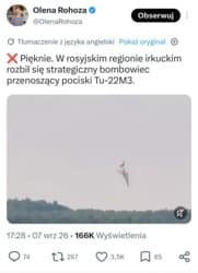 Podobno podczas lotu treningowego i bez uzbrojenia i wszyscy się katapultowali, ale cieszy że się rozbił. rosja