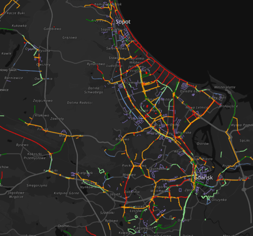 Mapa infrastruktury rowerowej w Polsce