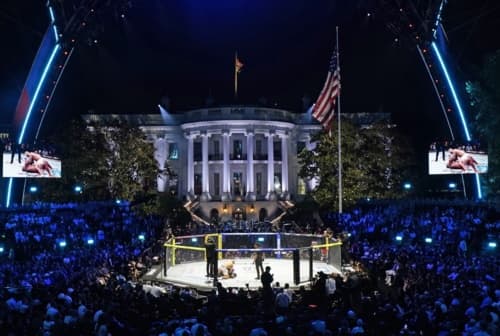 Gala MMA przed Białym Domem. Wśród gości Nawrocki i Zuckerberg