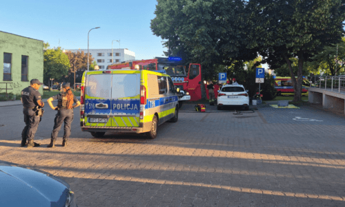 Ewakuacja komendy policji w Iławie