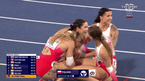 Brązowy medal sztafety 4x100 metrów, 6 krążek dla Polski!