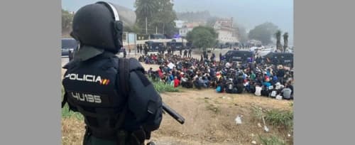 Hiszpańska policja likwiduje największy obóz migrantów w Ceucie